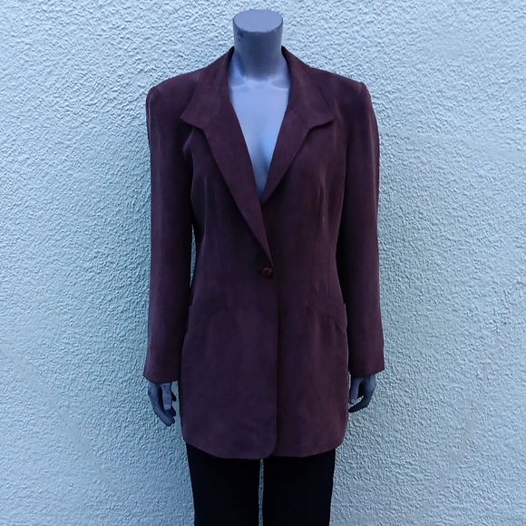 dana buchman dresses ladies pure silk (1) button overcoat (VINTAGE) - Picture 6 of 17